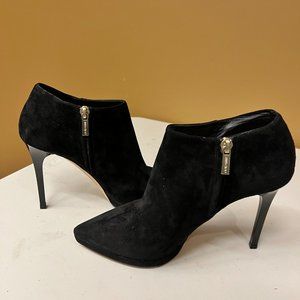 Jimmy Choo Black Suede Heeled Booties Size US 7, EU 37.5